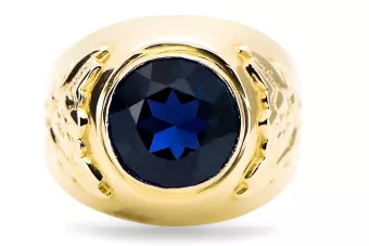 Žiedas Vintažiniai papuošalai Sapyras 14k geltono aukso vrc078y